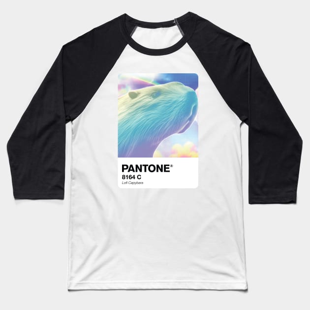 Pantone lofi Capybara swatch Baseball T-Shirt by theartistmusician